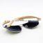 custom yellow lens bamboo arm logo sunglasses