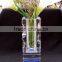 Hot Fashion China Style Printing Flower Floor Blue Crystal Glass Flower Vase