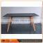 2016 Best Quality Wooden Dining Room Table With Tempered Glass