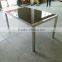 stainless steel hotel dining rattan chair and table, high quality stainless steel furniture