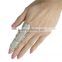 White Gold Plated Vintage Bling Punk Knuckle Rings Beautiful Crystal Women Wedding Finger Ring
