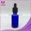 Factory supplier 30ml boston round eliquid glass dropper bottles blue essential oil glass bottle