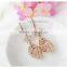 18K Gold Leaf Shape Crystal Golden Earring