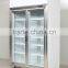 Supermarket Two-Doors Upright Fridge for Bottle Drinks with LED light