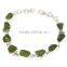 Green Tourmaline 925 Sterling Silver Chain Bracelet