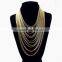 Vintage Classic Multi Layer Gold Chain Bib Chunky Choker Necklace Pendant Jewelry