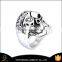 new design stainless steel special shiny silver skull ring