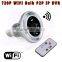 E27 5W Mirror Bulb Security CAMERA DVR WIFI/AP IP Motion Detector Sup 32GB SD
