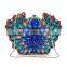 blue feathers wing cheap crystal clutches party stone evening clutch hard shell evening clutch (88171A-DB)