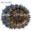 Wholesale New Wedding and Events Decoration Gold Silver Sun Flower Glass Charger Plate