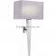 Factory price hot sale large wall light contemporary polished chrome wall light with faux silk shade