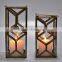 Glass & metal Lanterns for Pillar candles in Zinc Antique Finish