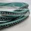 Flat leather with Studs -High Quality Eco Crystal Leather - 7mm - Green Blue