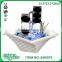 glass tabletop indoor water fountain ceramic bottom basin with led light