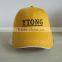 High Quality Yellow Cotton Baseball Caps Embroidery Baseball Cap Bulk