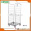 Hot sale nestable 3 sides roll cage container with metal base with high quality