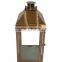 Medium size metal glass stainless steel lantern with rope