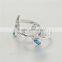Fashion Women Drop Blue Zircon 925 Sterling Silver Ring For Anniversary