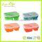 BPA Free 2-compartment 600ML+300ML Silicone Lunch Box Food Container with Lid Folk Spoon,Leak Proof Collapsible Lunch Box
