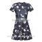 Collection Layered Panel Printed Short Sleeves Women Dress