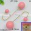 Custom-made pink beads gold filled artificial jhumke earring jewellery