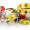 Handmade fashion girls' jewelry pressed dried flower clear resin bangle bracelet