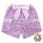 Wholesale boutique kids girl clothes orange sequin cotton ribbon bow sequin shorts baby summer shorts