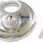 solid Chromed hardened stainless steel disc padlock with Brass cylinder