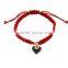 Enamel Gold Heart Charm Handwoven Bracelet Adjustable Braided Macrame Bracelet Promotional Friendship Bracelet