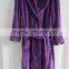100% Polyester Powder Plush Fleece/flannel Women's Bathrobe ,Microfiber Down Robe