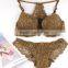 Lady care sexy sponge stylish hot fancy bra and panty set