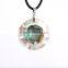 Custom natural mosaic pendant necklaces big teardrop carved abalone shell necklace for wedding party