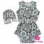 2LLY-090 Lovebaby latest sleeveless printed animals pattern summer pom pom romper with baby hatbaby jumpsuit designs