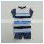 Top selling strip t-shirt, summer kids clothes 3 to 10 years wholesale kids baby clothes set, baby boy clothes