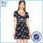 Trade Assurance Yihao Ladies Spring Summer Cat Printed Casual Dress Women 2015