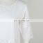 3/4 Sleeve Long Ladies White Hollowing Blouse