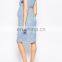 Custom fashion pregnant women clothes reliable supplier bodycon sky-blue lace midi maternity dress in lace with chiffon