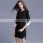 plus size loose stripe long pullover trumpet flare tie sleeves back zipper decoration side pockets all match t-shirt dress