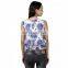 Latest Floral Print White And Blue Colour Crop Top for girls