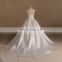 Gentle Rounded Neck Sleeveless Ball Gown Lace Satin Wedding Dress