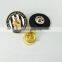 Custom badge made of iron in Bright gold plating custom logo personalized safety pin as anniversary souvenir