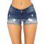 DiZNEW Custom USA hot sexy spandex destroyed women ladies denim shorts