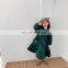 Send a small bag! 2020 Korean children's clothing autumn and winter middle and small girls dress composite dark green corduroy