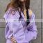 Custom logo women's crop top long sleeve sweatshirts zip jacket hoodies