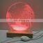 Wholesale Beech Wood Led Display Night Light 3d Led Wooden Base Lamp
