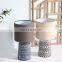 Wholesale porcelain cylinder base living room night table lamp ceramic with cloth shade