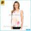 Fashionable Ladies Blouse Hot Sale 100% Cotton Sleeveless Print Blouse for women 2016