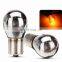 High quality PY21W S25 BAU15s Silver / Chrome Amber Glass 12V21W Car Tail Lamp Stop Light Indicator Bulb