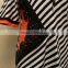 fashion lace black-and-white stripe plus size blouse for woman
