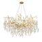 Round Gold Crystal Ceiling Light Modern Crystal Pendant Chandelier Lamp For Villa Hotel Project